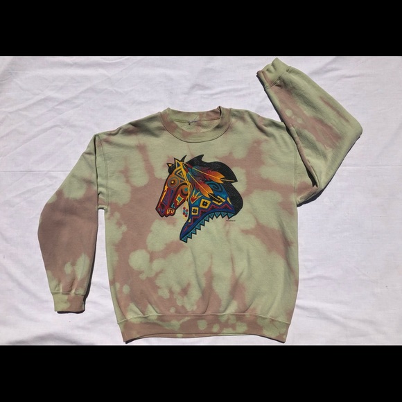 Sweaters - Southwestern bleached Crewneck sweater